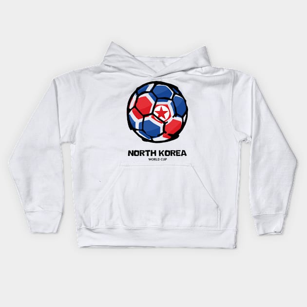 North Korea Football Country Flag Kids Hoodie by KewaleeTee